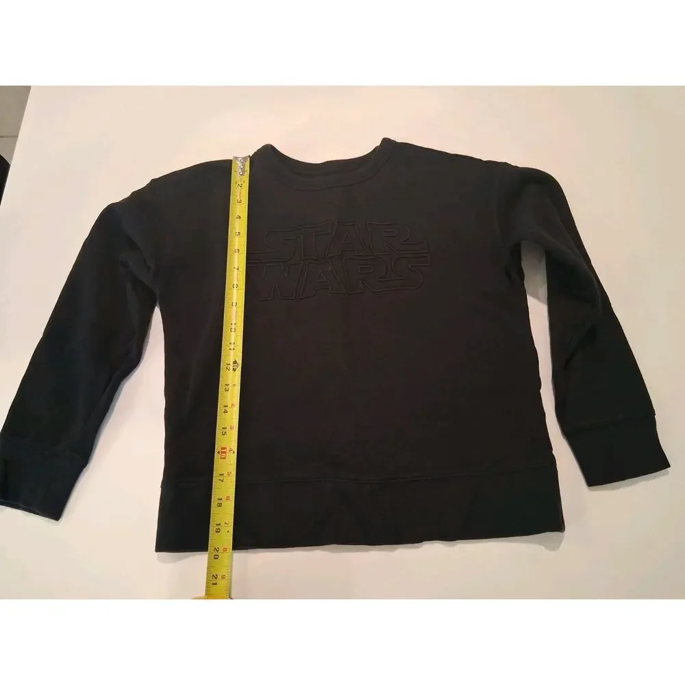 GapKids Star Wars Sweatshirt Youth Large L 10 Black On Black Tonal Embossed Logo